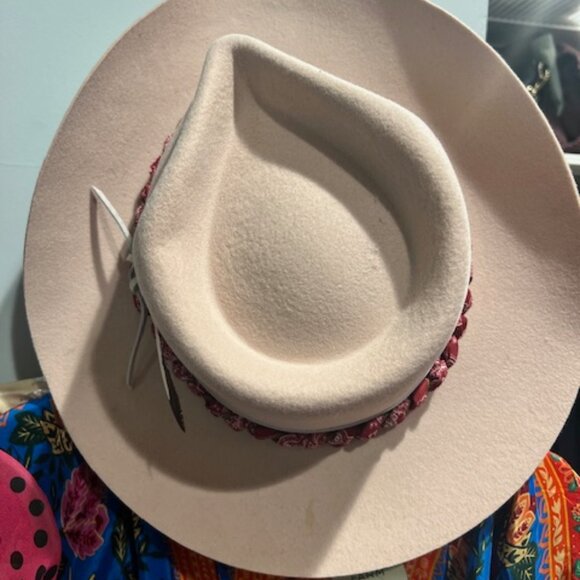 Ruediger Pink Suede Cowboy Hat - Picture 2 of 5